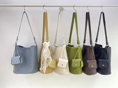 Espresso Woven Bucket Bag
