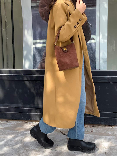 Suede-Like Bucket Bag