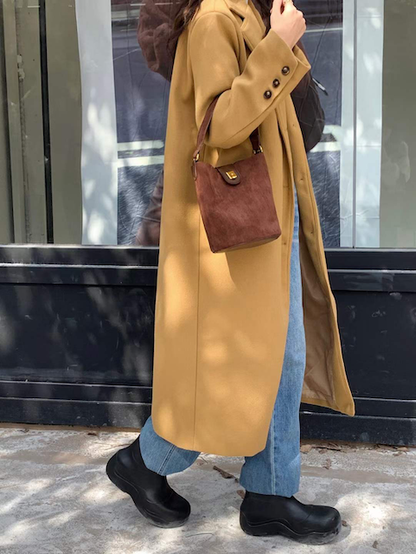 Suede-Like Bucket Bag