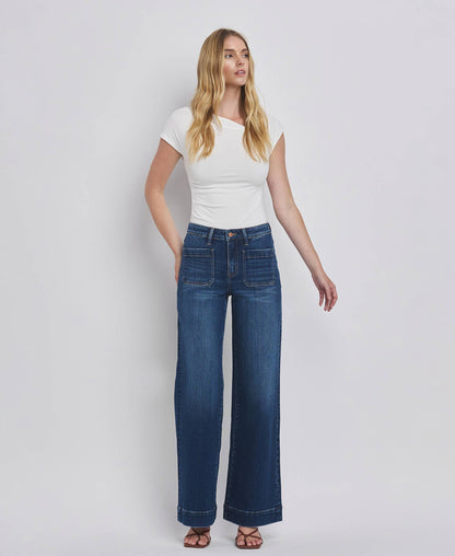 High Rise Patch Jeans