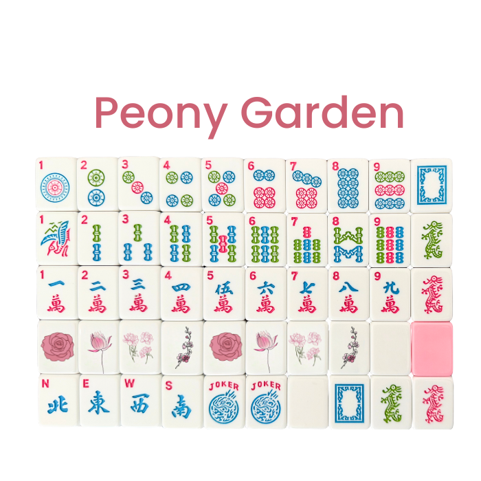 Peony Garden Mahjong Tiles
