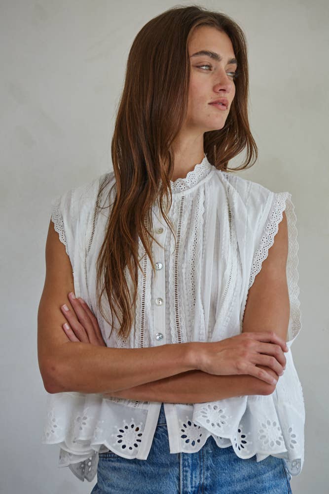 Evie Eyelet Buttondown