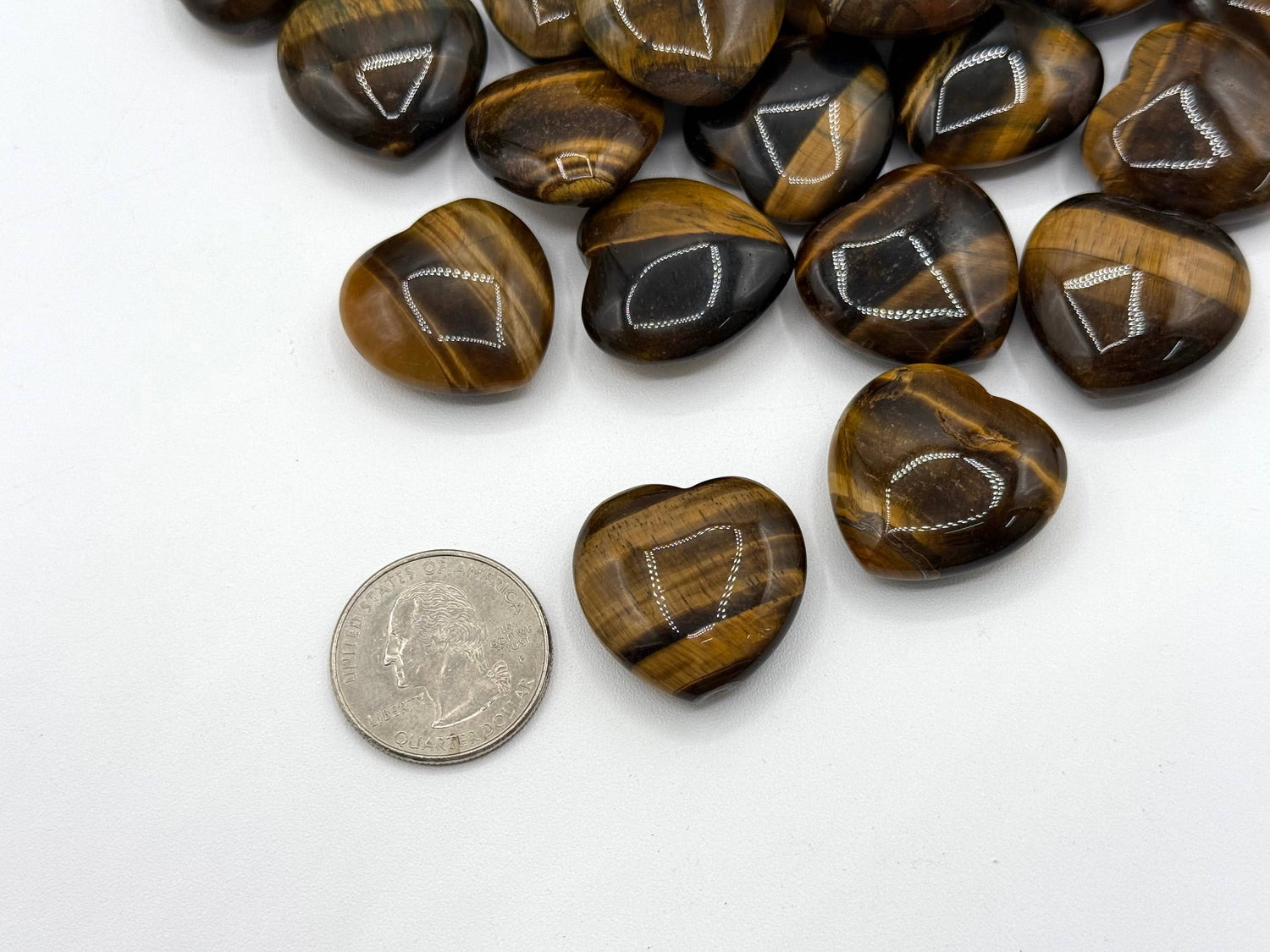 Yellow Tiger Eye Mini Heart