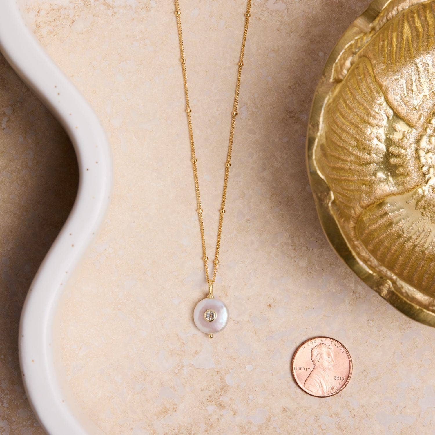 Pearl and White Topaz Pendant