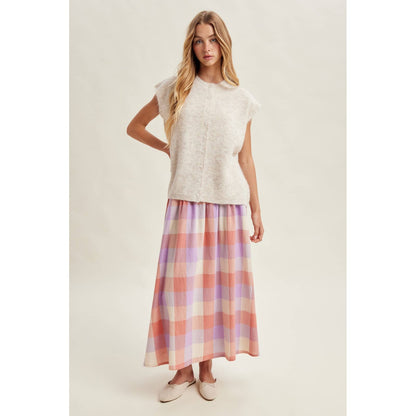 Plaid Picnic Midi Skirt