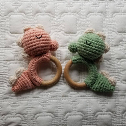 Dinosaur Hand Crocheted Rattle