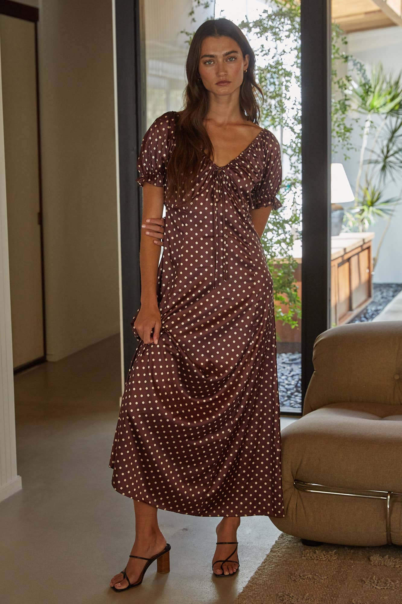 Polka Dot Puff Maxi
