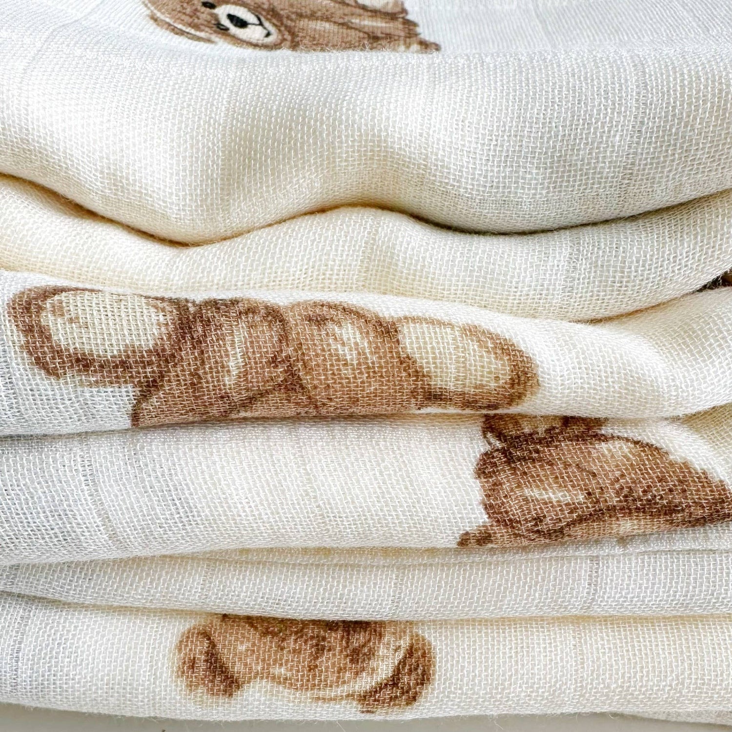 Teddy Bamboo Muslin Swaddle Baby Blanket