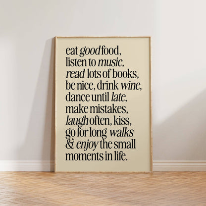 Enjoy The Small Moments Print