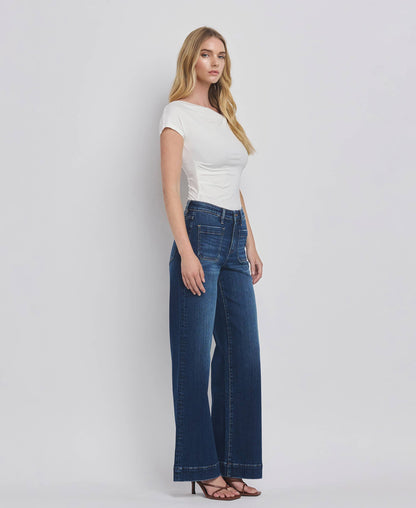 High Rise Patch Jeans