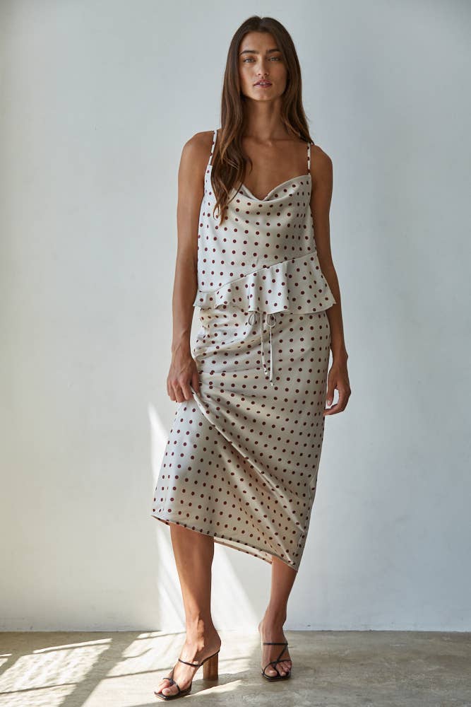 Polka Dot Cowl Neck Tank
