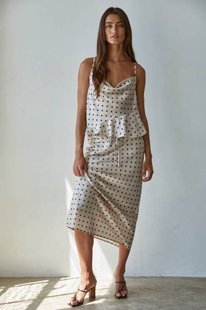 Polka Dot Cowl Neck Tank