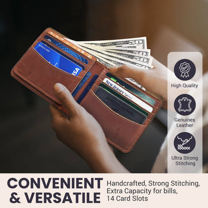 Genuine Leather Flap Wallet