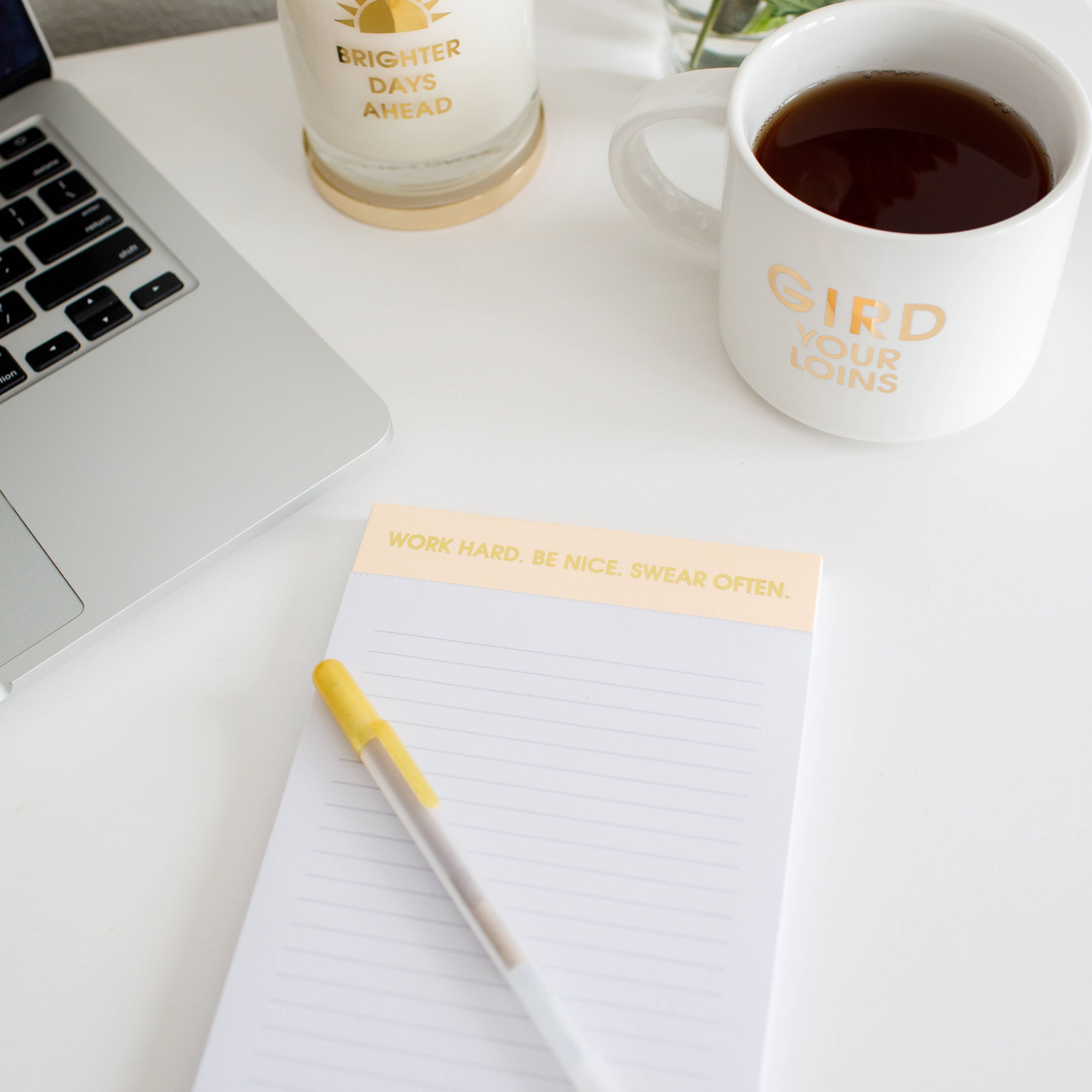 Work Hard, Be Nice, Swear Often. Notepad
