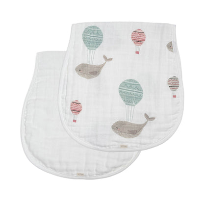 Whale Bamboo Muslin Burp Cloth Set