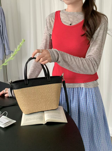 Straw Crossbody Basket Bag