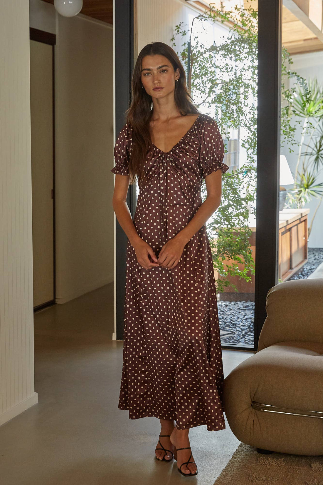 Polka Dot Puff Maxi