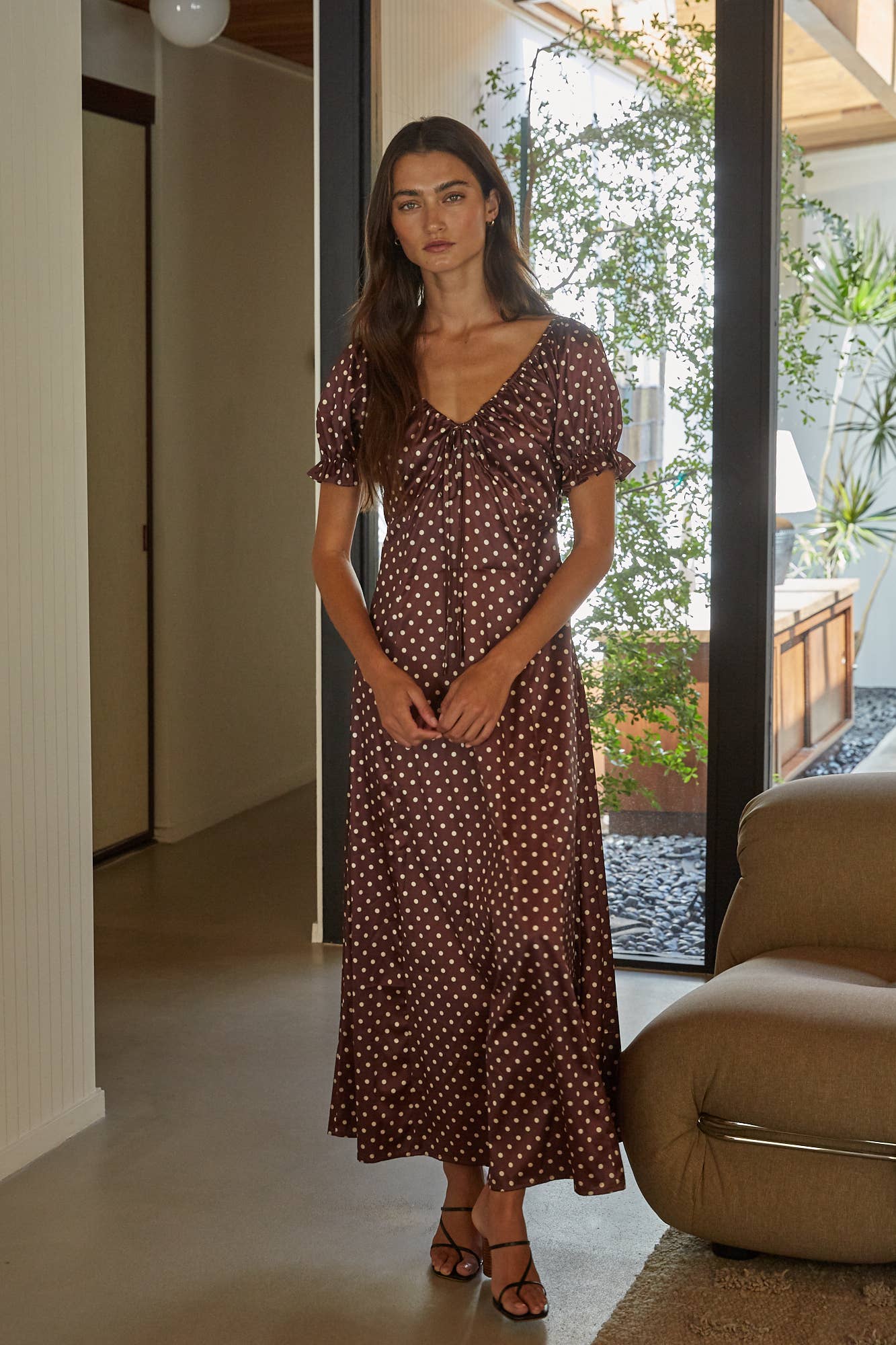 Polka Dot Puff Maxi