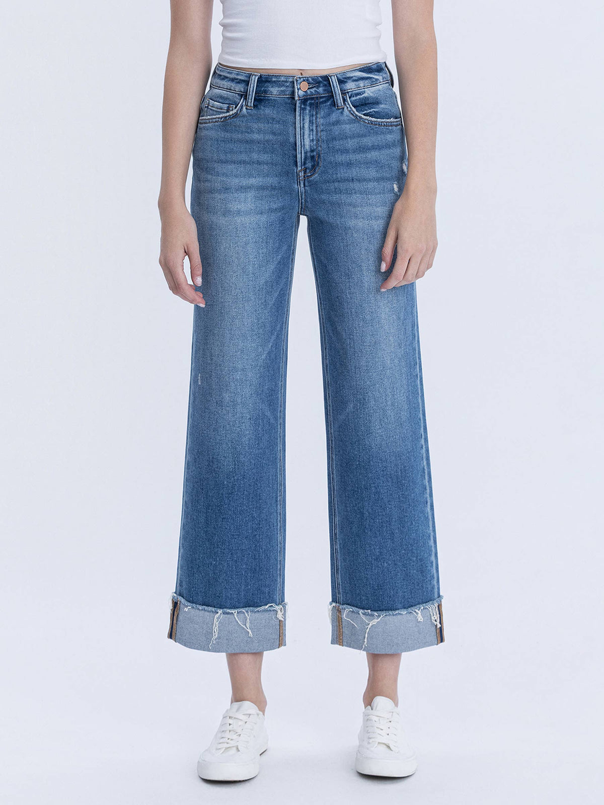 Julia Cuffed Slim Wide Jeans