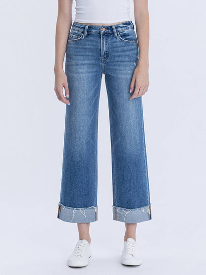 Julia Cuffed Slim Wide Jeans