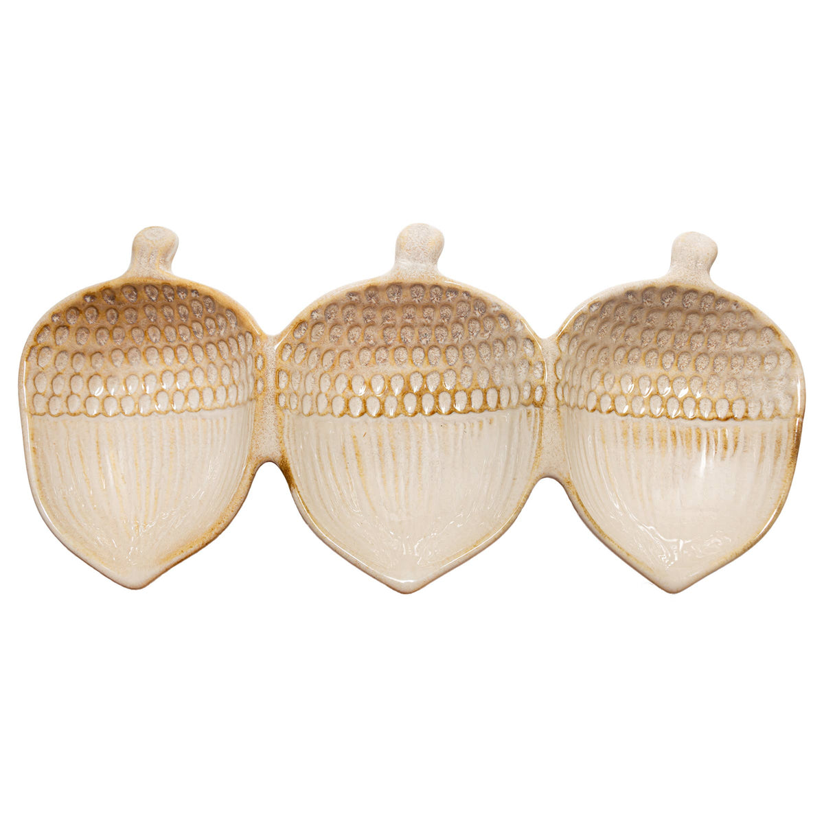 Acorn Ceramic 3-Section Dish