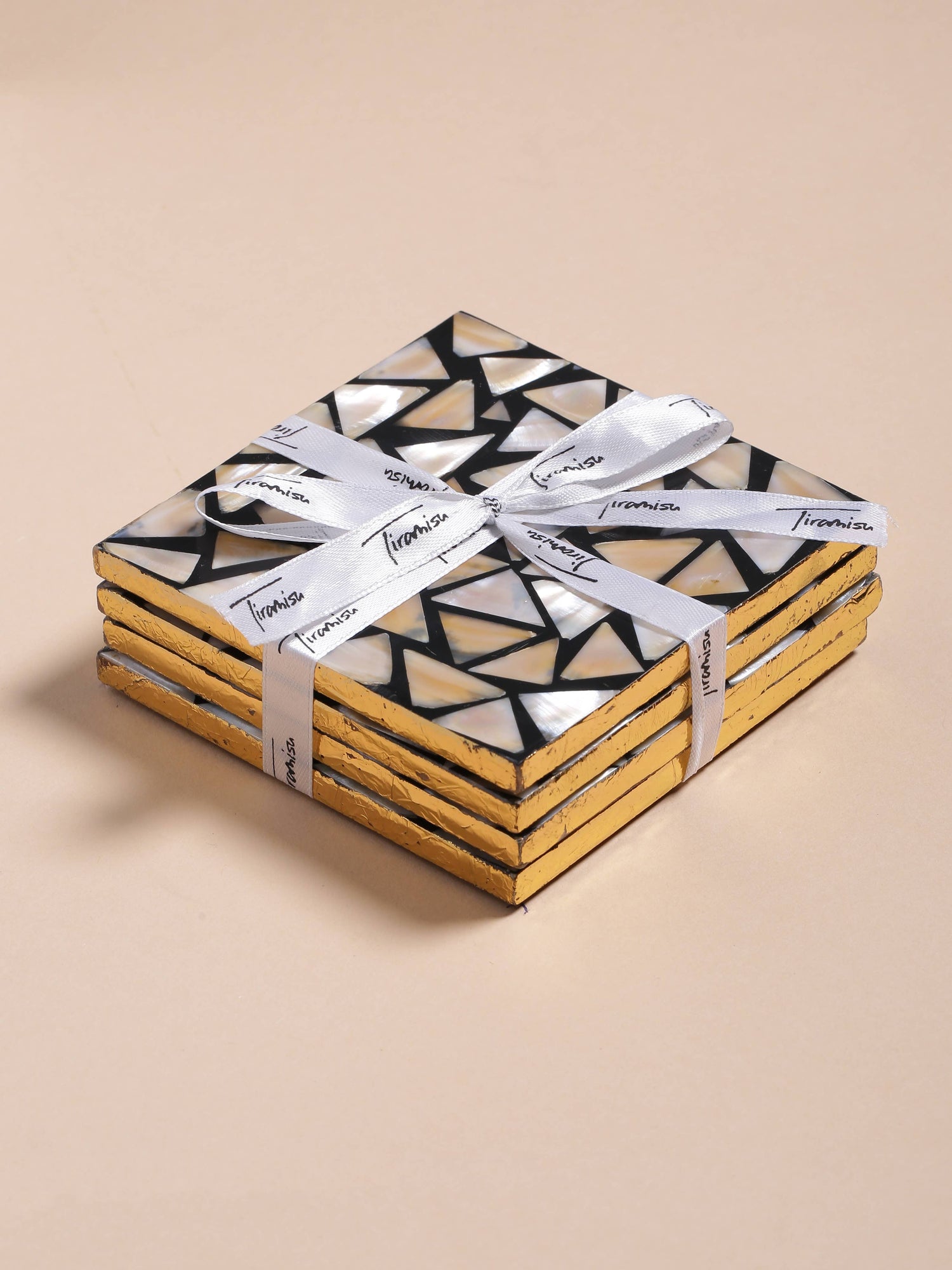 Mosaic Mother of Pearl Coaster Set