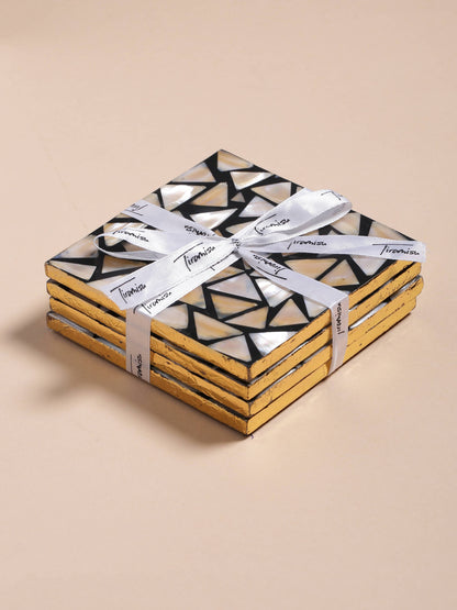 Mosaic Mother of Pearl Coaster Set