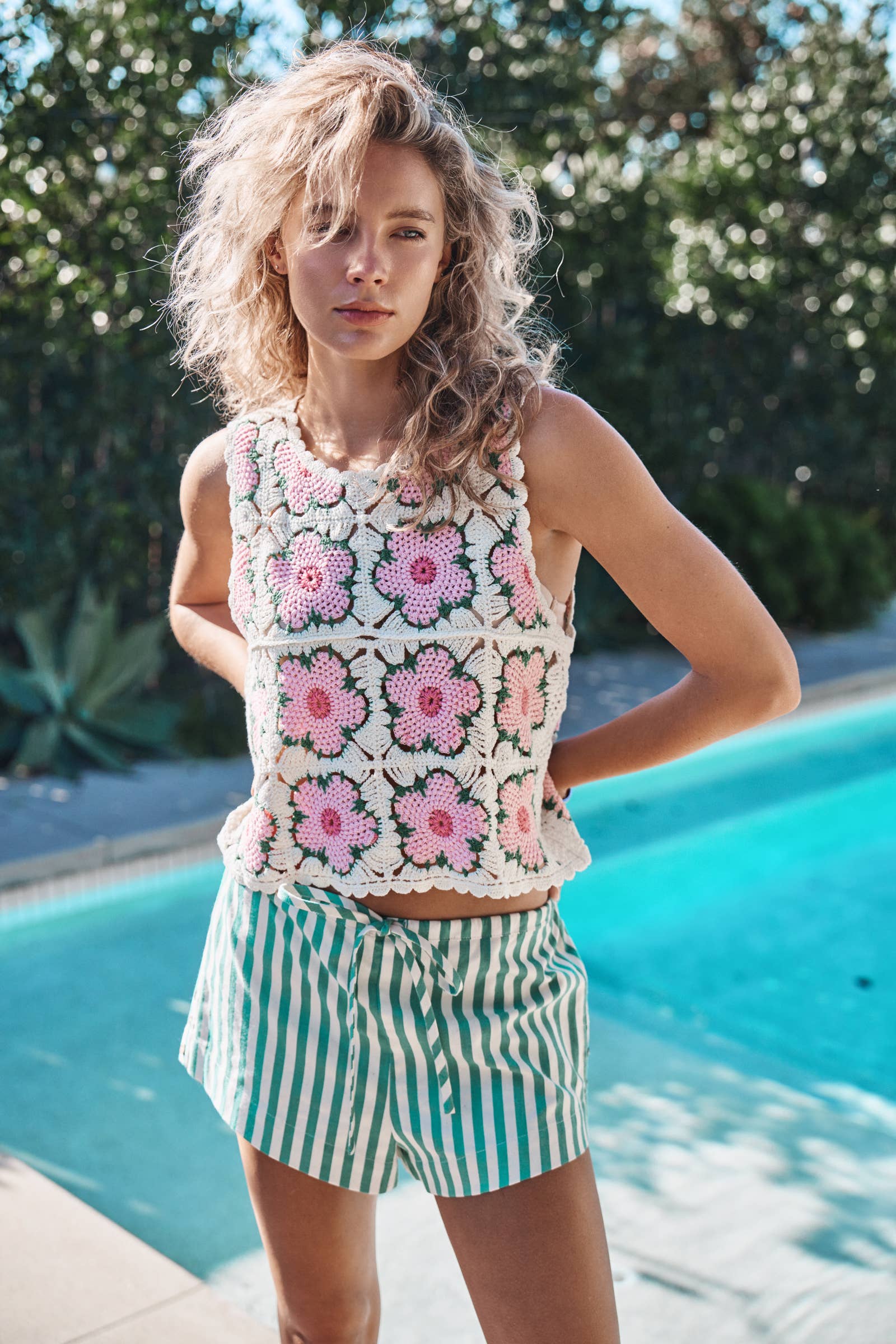Floral Crochet Tank Top