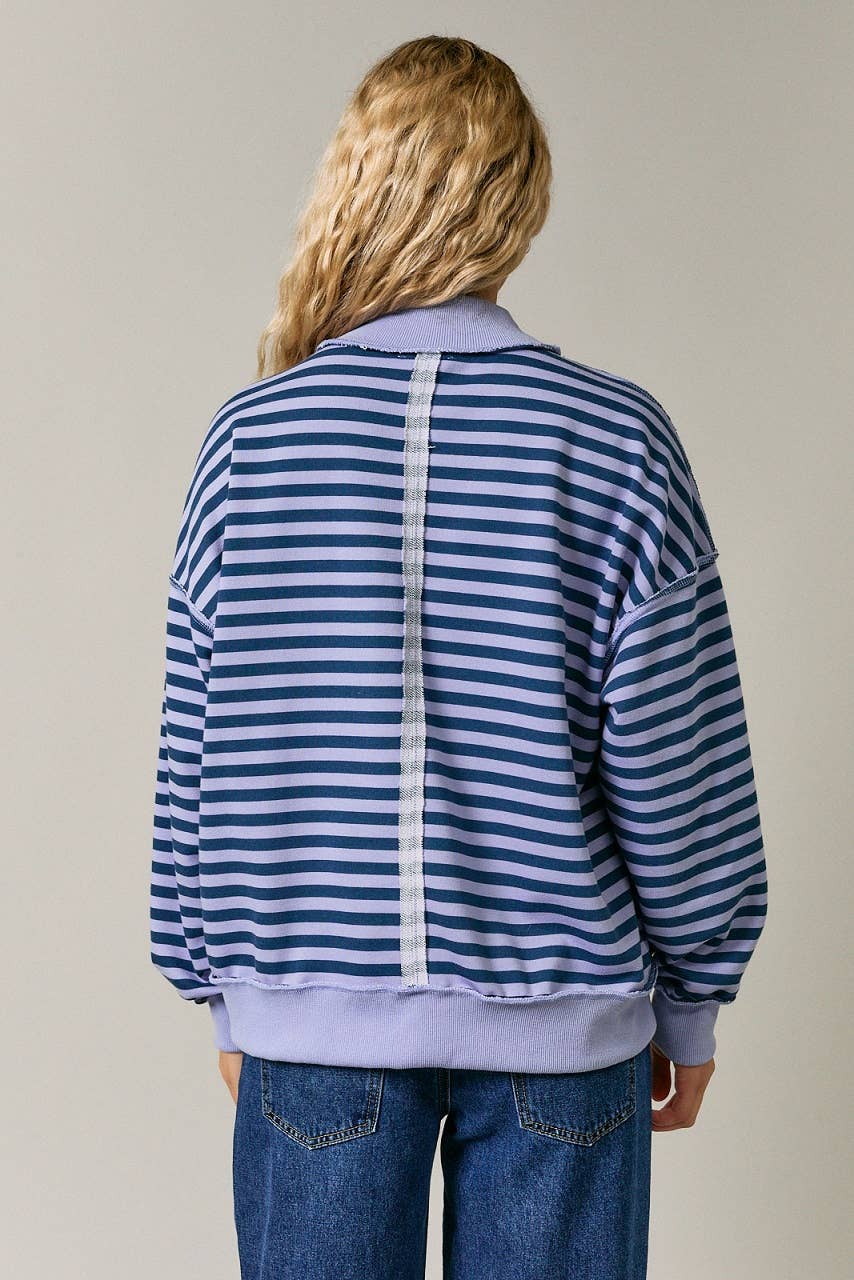 Grace Striped Mock Neck