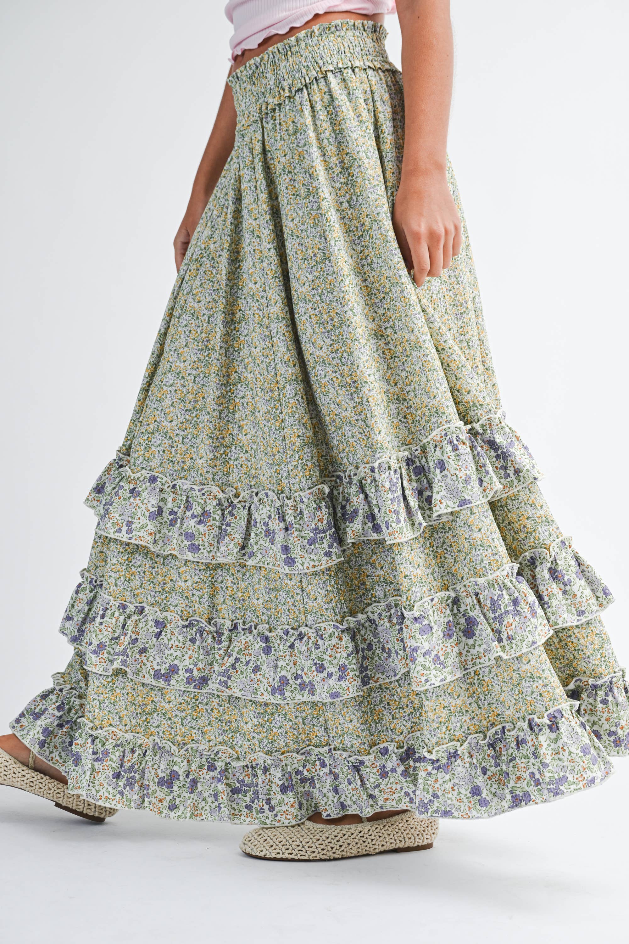 Meadow Days Ruffle Maxi Skirt