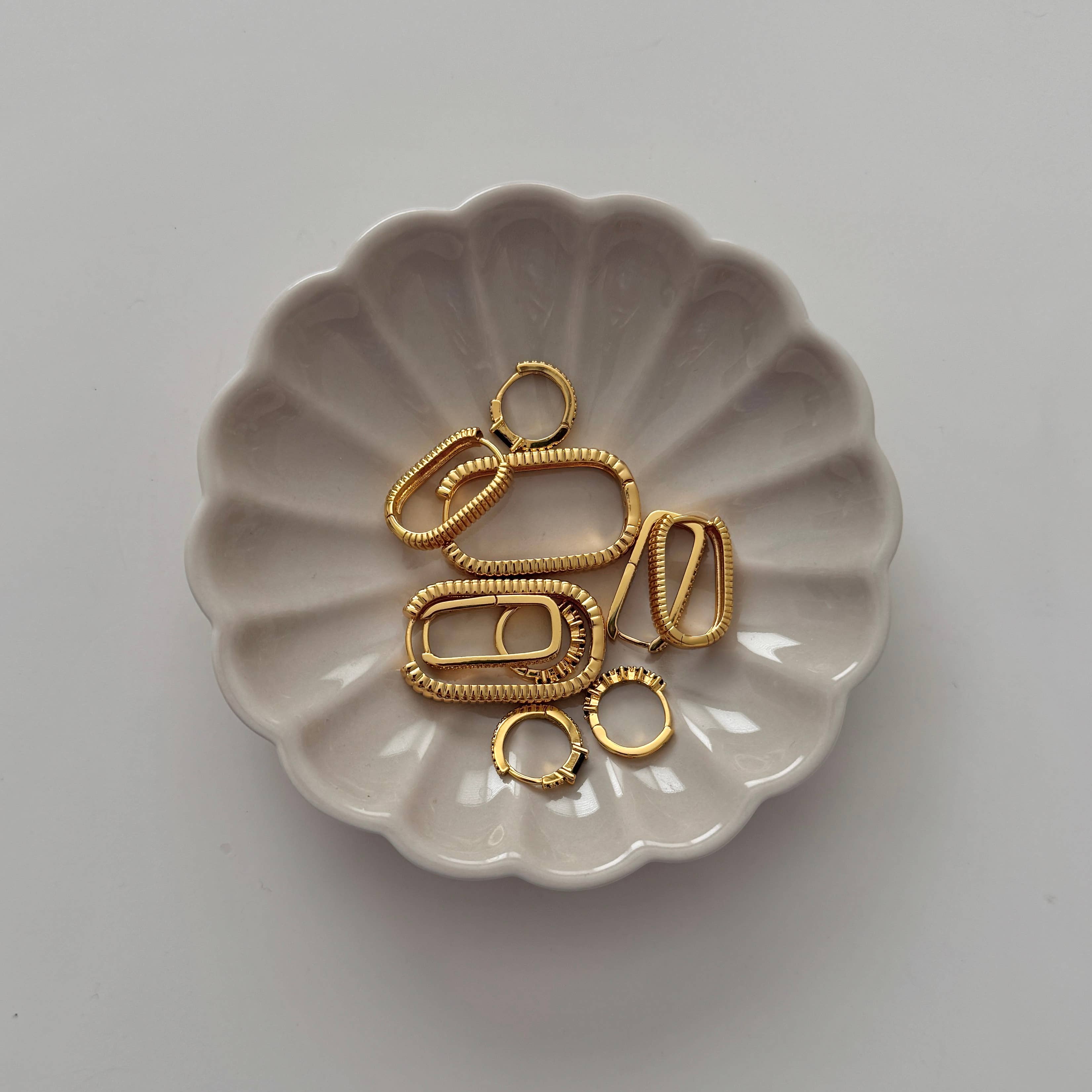 Small Ray Ribbed Earrings