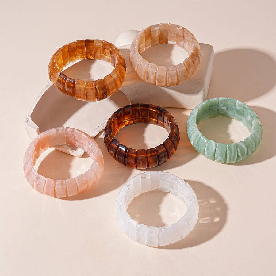 Vintage Color Block Acrylic Bracelets