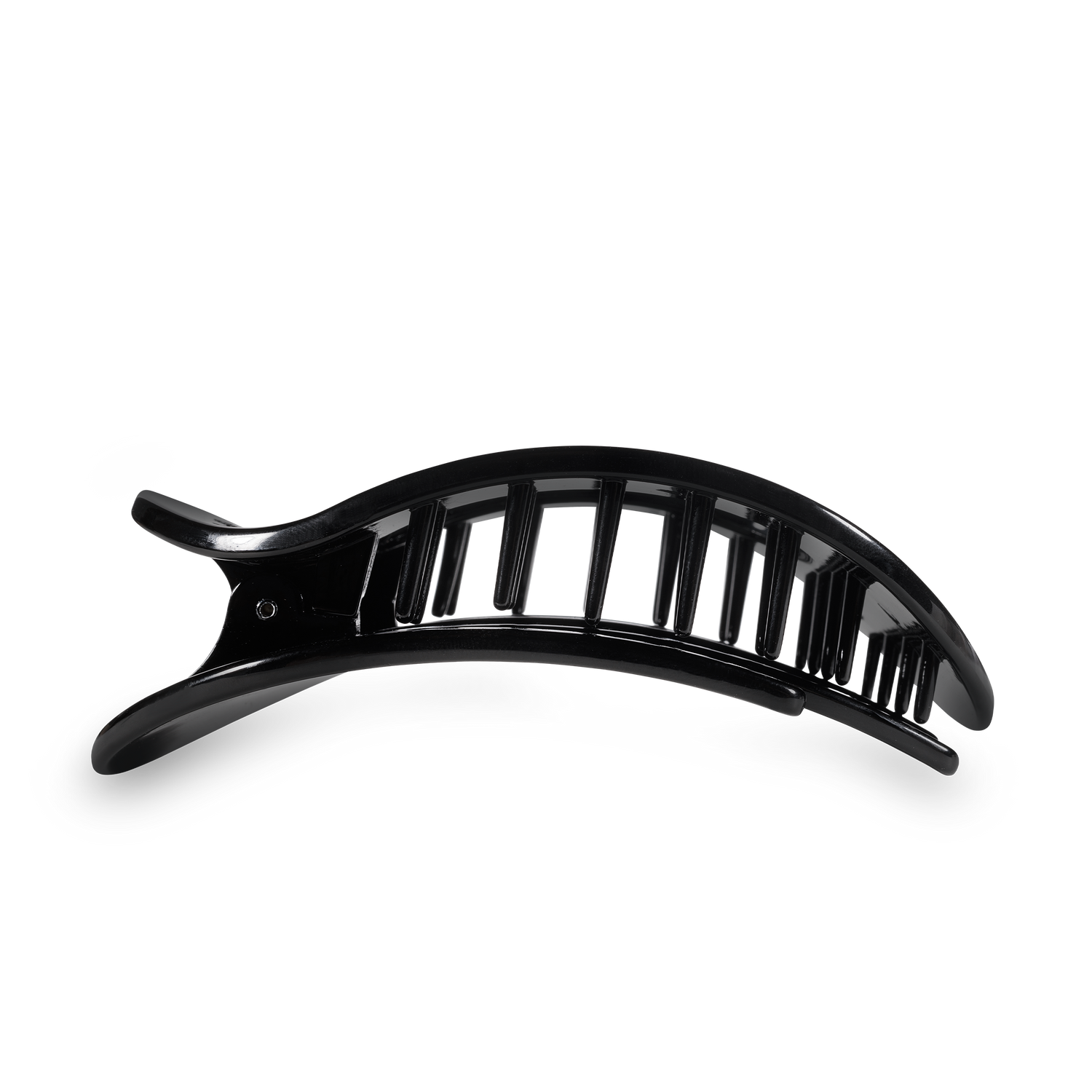 Jet Black Round Flat Hair Clip