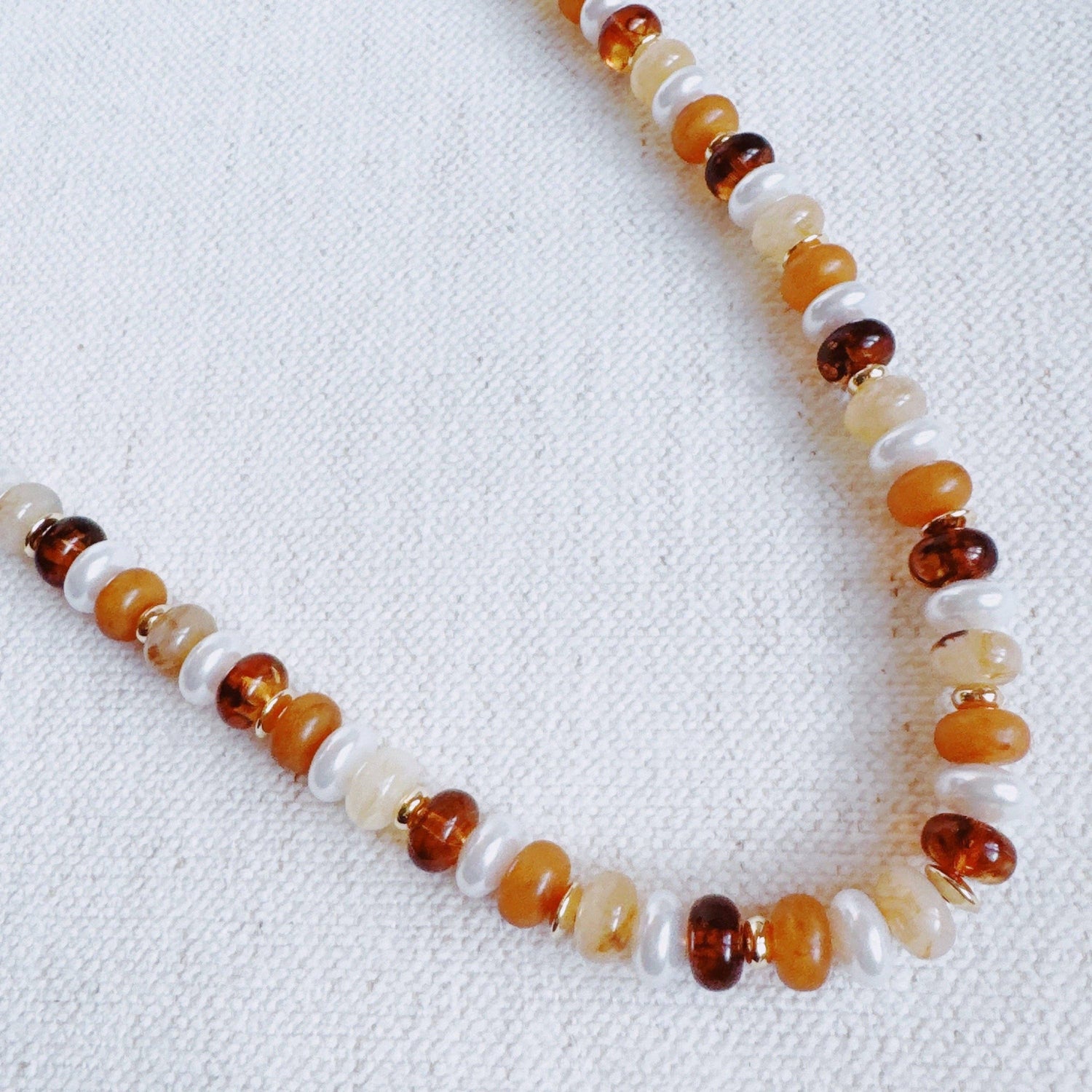 Golden Earth Beaded Necklace