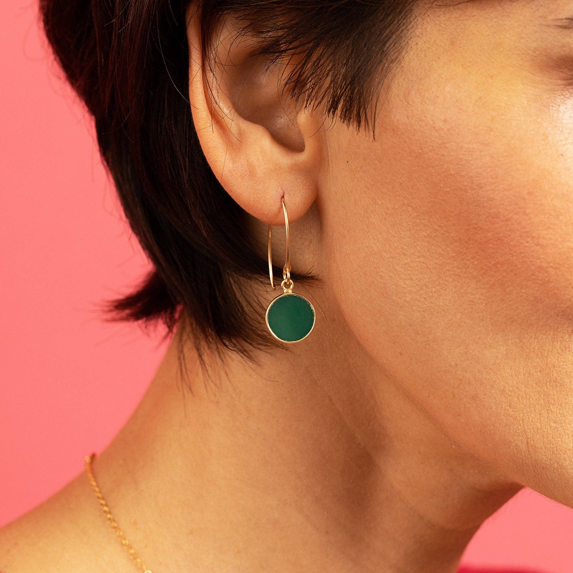 Green Onyx Drop Earrings