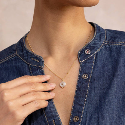 Pearl and White Topaz Pendant