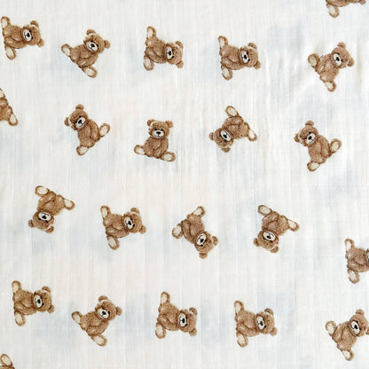Teddy Bamboo Muslin Swaddle Baby Blanket