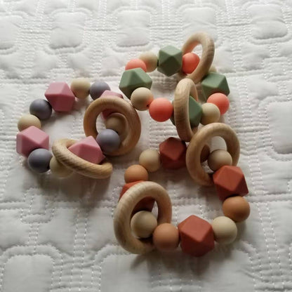 Grasping Silicone Bead Teething Rattle