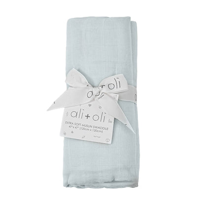 Misty Sky Bamboo Muslin Swaddle Blanket