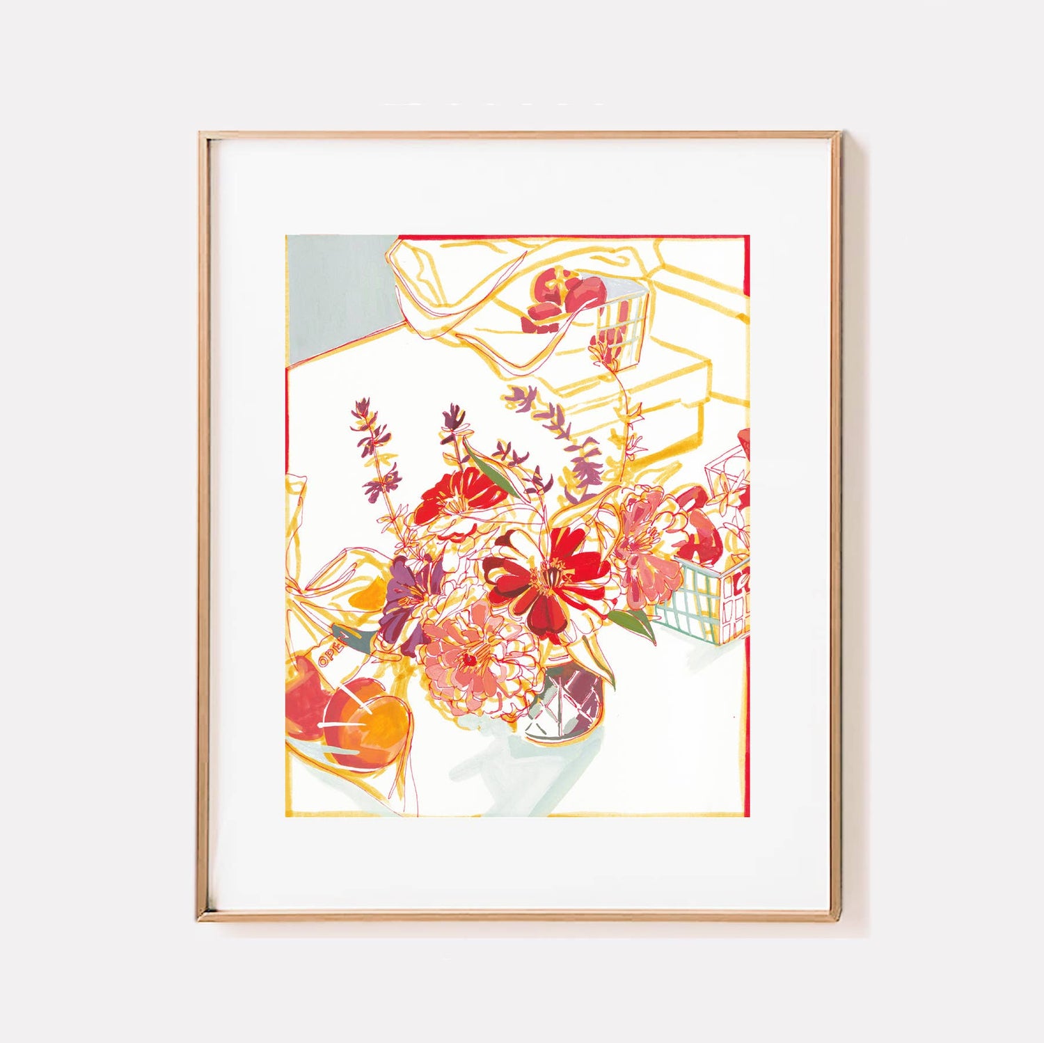 "Kiawah Market"  Daisies and Fruit Print