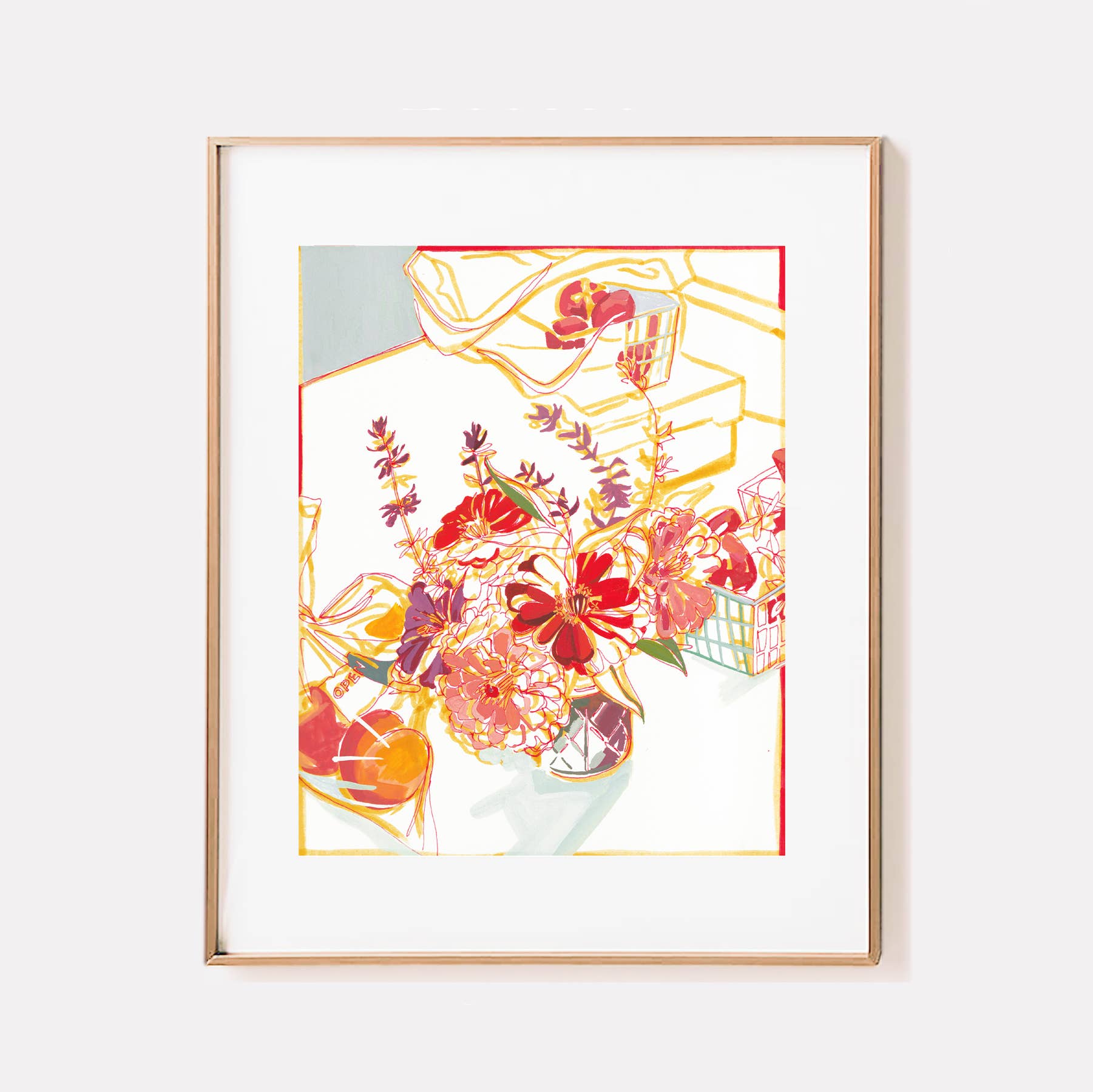 "Kiawah Market"  Daisies and Fruit Print