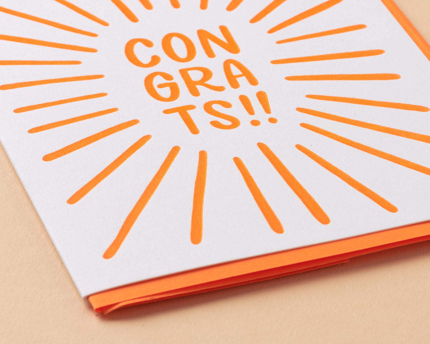 Electric Orange Congrats Card