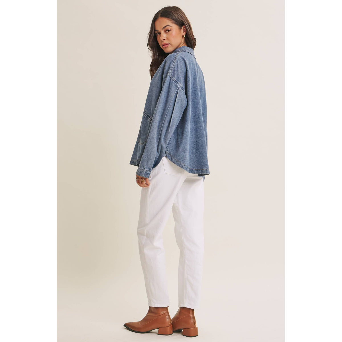 Easy Living Denim Pocket Top