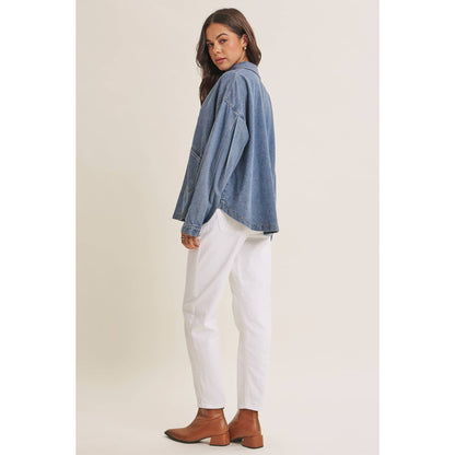 Easy Living Denim Pocket Top
