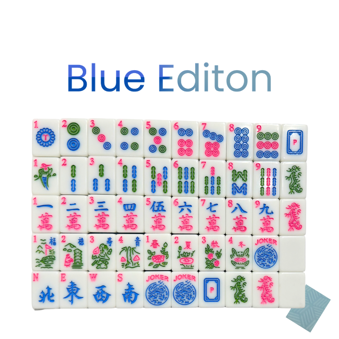 Blue Edition Mahjong Tiles