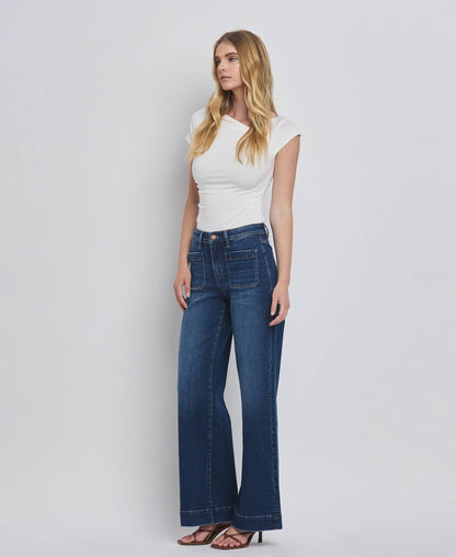 High Rise Patch Jeans