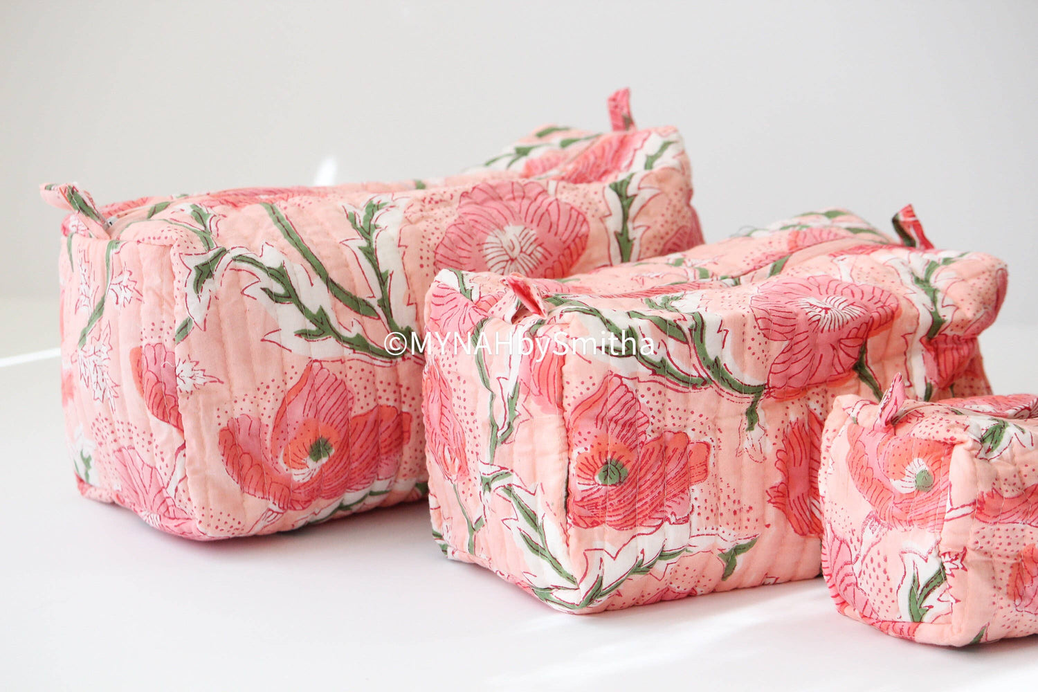 Peach Poppies Travel Pouch