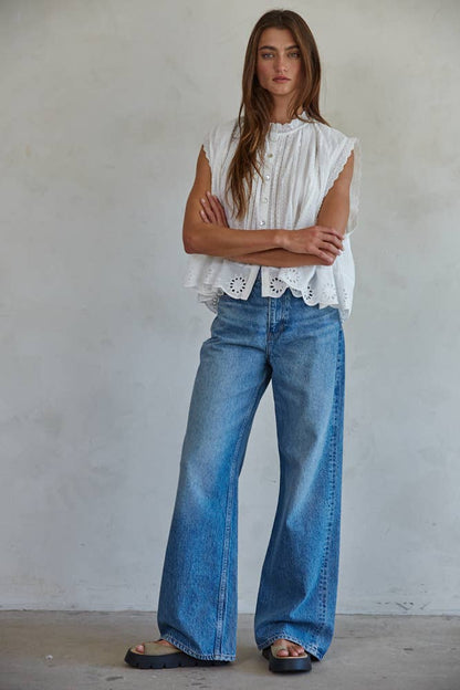 Evie Eyelet Buttondown