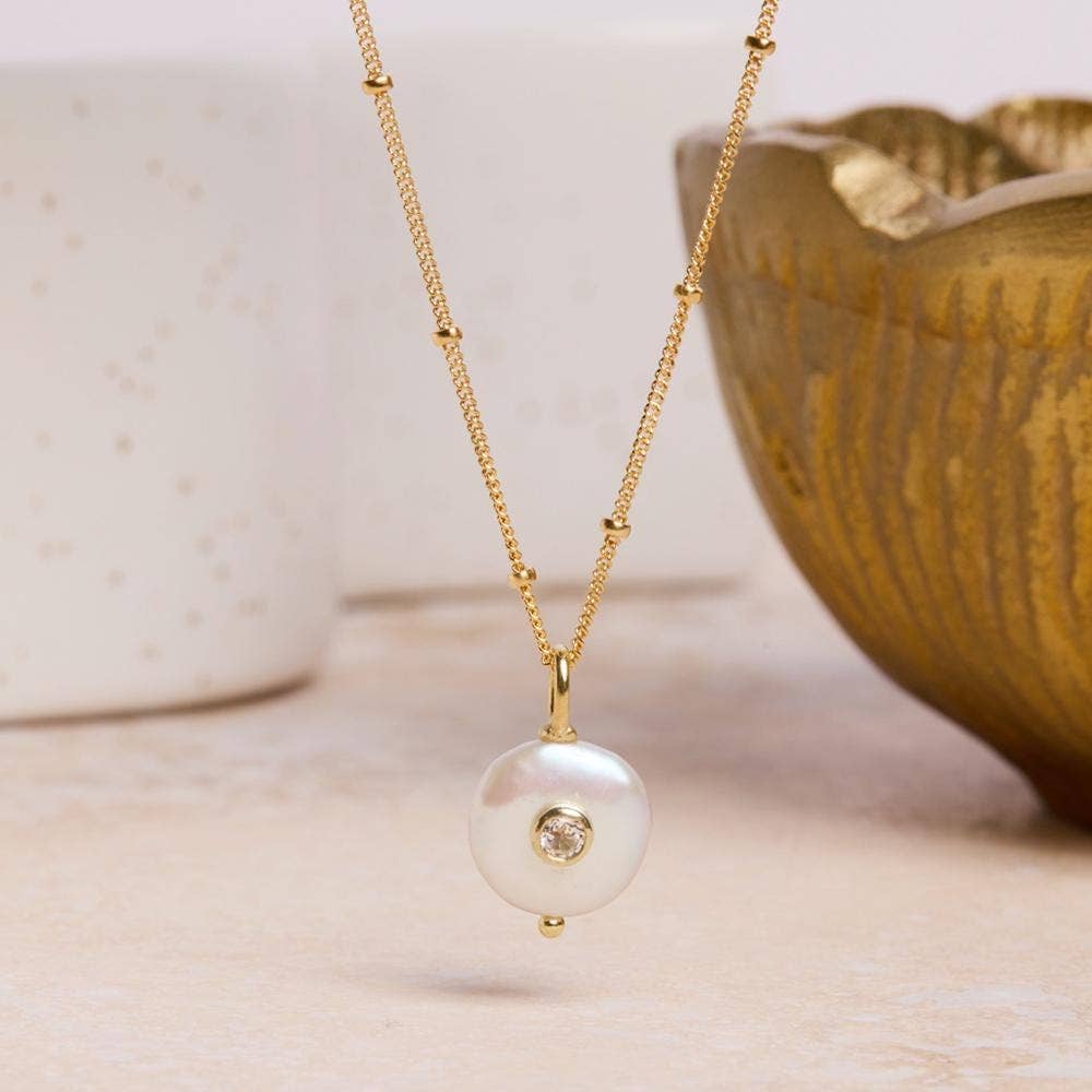 Pearl and White Topaz Pendant