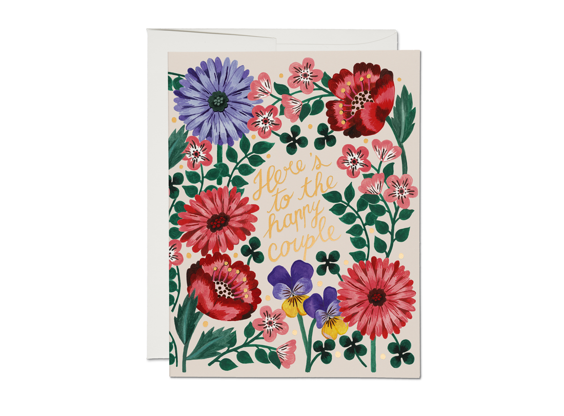 Blooming Couple wedding greeting card